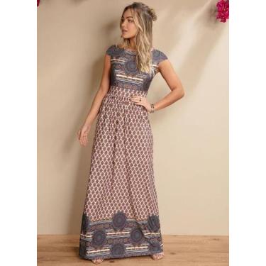 Imagem de Vestido Longo Plus Size Moda Evangélica Com Mangas Festa - Quintess, X