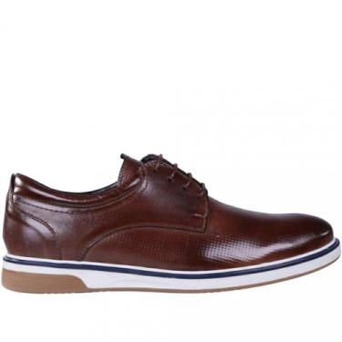 Imagem de Sapato Masculino Casual em Couro Zariff 0759, Marrom escuro, 39
