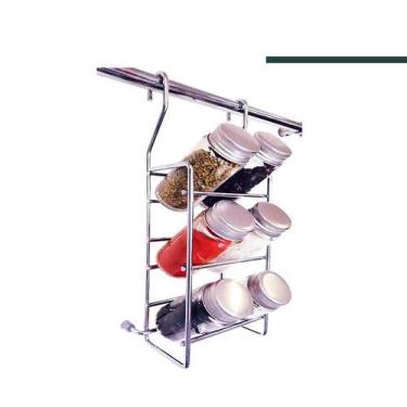 Imagem de Jomer - Porta Temperos Inox 6 vidro Cromado 3031