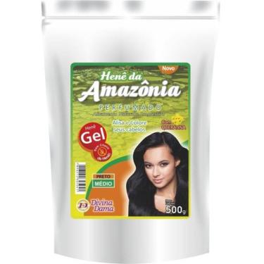 Imagem de Hene em gel amazonia 500gr pouch preto medio (preto natural) - DIVINA 