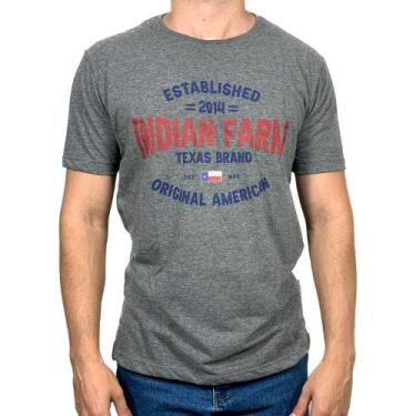 Imagem de Camiseta Country Masculina Texas Brand Indian Farm, Cinza, Escuro, P