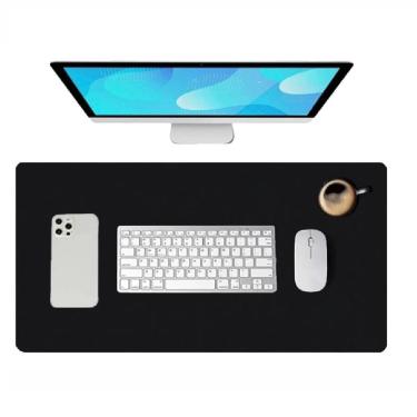 Imagem de Mouse Pad Preto Grande 30x60 Deskpad para Mesa Home Office com Base Antiderrapante e Su...