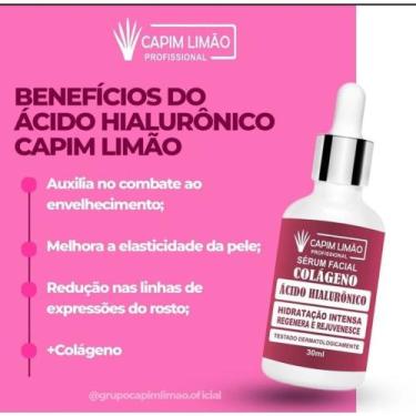Imagem de Sérum Facial Toque Seco 30ml Capim Limão, Ácido Hialuronico