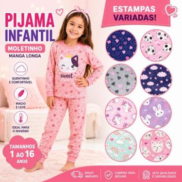 Imagem de Pijama Infantil de Inverno em Moletinho Flanelado  Quentinho e Confort