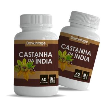 Imagem de 2 Potes Castanha Índiana 100 Natural 120 Cápsulas Davantage Lab Índia