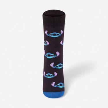 Imagem de Meia Lupo Disney Stitch Infantil Com Antiderrapante Preto, Preto, 24a2