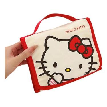Imagem de Necessaire Estojo De Maquiagem 4 Divisórias Hello Kitty Bege Hello Kit