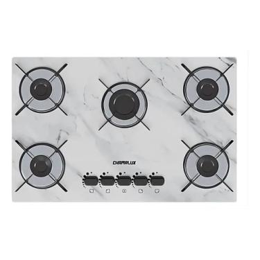Imagem de Cooktop 5 Bocas Chamalux Ultra Chama Mármore Branco