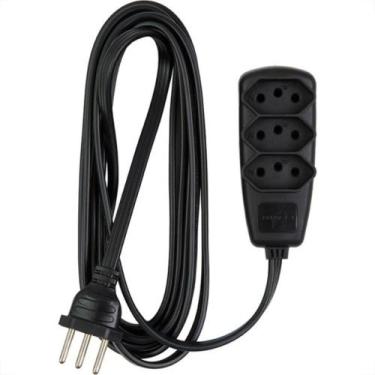 Imagem de Extensao Daneva Pp 3Tom 2P+T 075X3M Preta 10A Dn1786