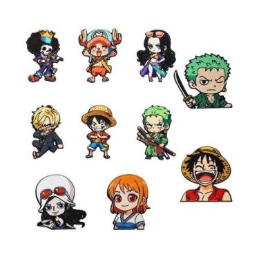 Imagem de Broches De Esmalte De Anime One Piece Luffy Para Meninos, 10 Peças, Br