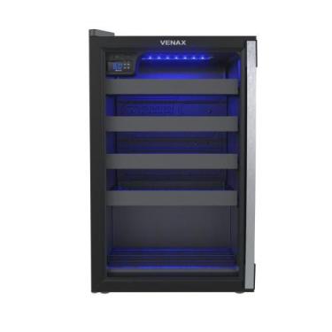 Imagem de Champanheira Venax 24 Garrafas Preto Porta Invertida, 220V