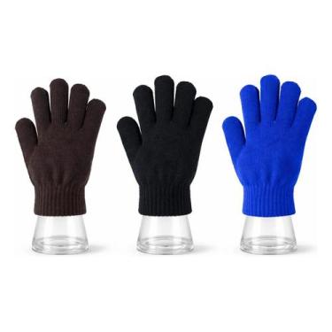Imagem de Kit 3 Pares Luvas Infantil De Lã Inverno Unissex 3 A 8 Anos Meninos - 