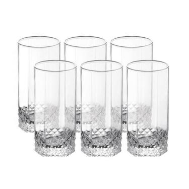 Imagem de Jogo 6 Copos De Vidro Long Drink Luxo 300ml - Vitrizi - Yazi