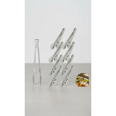Imagem de Kit 8 Pegadores de Salada Aço Inox 20cm - Congratulations Store