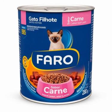 Imagem de Patê Faro Gato Filhote Sabor Carne Lata 280g Alimento Úmido Completo P