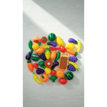Imagem de Kit 11 Brinquedos Comidinhas De Cortar Com tiras autocolantes - Congra