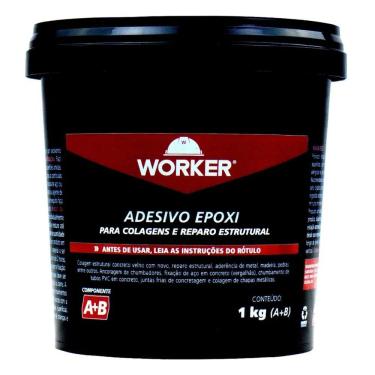 Imagem de Adesivo Epóxi Estrutural Worker Bicomponente Alta Resistência Cinza 1KG