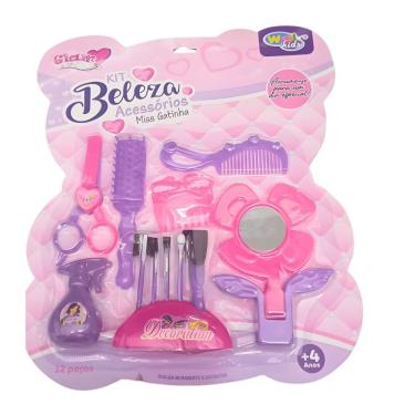 Imagem de Brinquedo Kit Beleza WBU2285 Faz de Conta Peças Leves e Seguras Rosa Well Kids