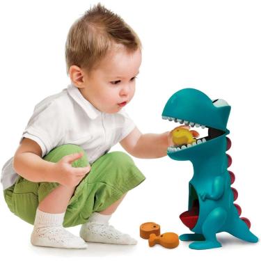 Imagem de Brinquedo infantil dinossauro didático dino papa tudo elka