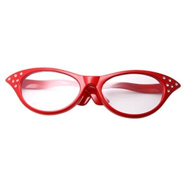 Imagem de grinderPUNCH Óculos de sol para fantasia de Halloween, festa assustadora para homens e mulheres adultos, Cateye - vermelho, X-Large