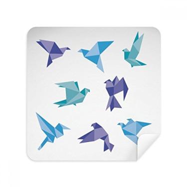 Imagem de Tecido de camurça com estampa de pombo abstrata de origami colorido, 2 unidades