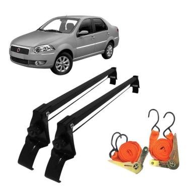 Imagem de Rack Bagageiro Teto Fiat Siena 99 Até 16 + 2 Cintas Catraca