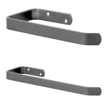 Imagem de Kit Porta Papel Higiênico E Toalha De Rosto Preto Fosco Plus