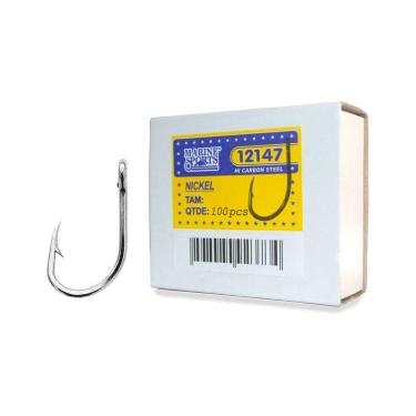 Imagem de Anzol Pesca Marine Sports Nickel 12147 Aço Carbono Nº 7/0 - Caixa 100un