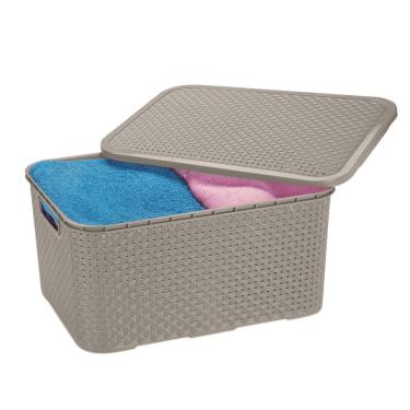 Imagem de Micro Caixa Organizadora Rattan 3.5L Cinza - Monte Libano
