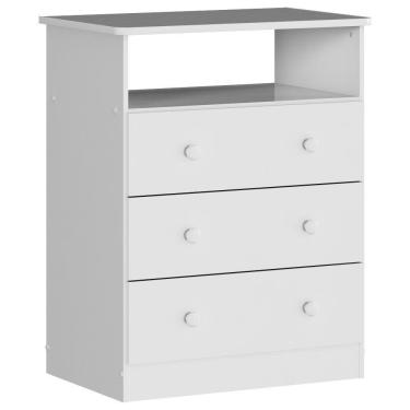 Imagem de Cômoda de Bebê 3 Gavetas Smim Móveis Peroba Branco