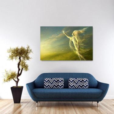 Imagem de Quadro Abstrato Mulher decorativo Sala Tela em Tecido