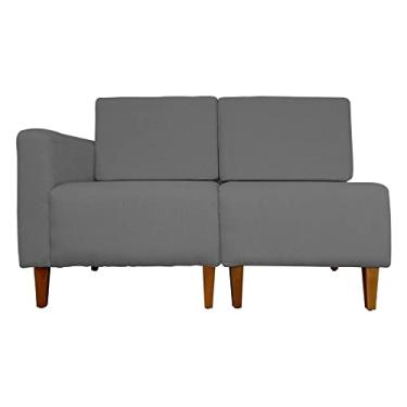 Imagem de Poltrona Decorativa Alice Lado Direito Pés Trapézio Suede Cinza - DS Estofados