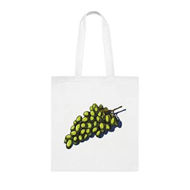 Imagem de Sacola de uvas, presente de uvas, bolsa de ombro de uvas, sacos reutilizáveis de uvas, ideia de presente de cesta de Natal de aniversário, presente para ela, presente para ele, bolsa feminina, Branco