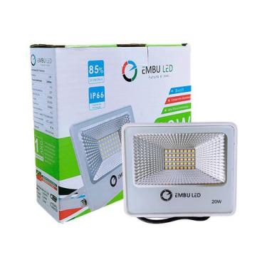 Imagem de Refletor Led Smd Slim 20W 6000K Branco - Embuled