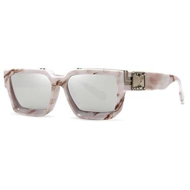 Imagem de Óculos de Sol Retangular Pequenos Mulheres Luxo Masculino Tons Retro Quadrado Preto Óculos de Sol Tendência Punk Óculos Para Masculino, linhas cinza sliver, China