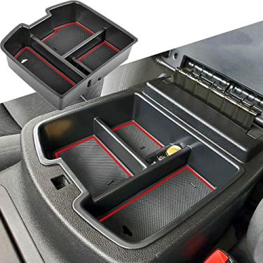 Imagem de Bandeja organizadora para console central TACORBO para GMC Sierra 2500 3500 Yukon XL Silverado 2500 3500 Suburban 1500 Tahoe / 07-13 GMC Sierra 1500 Chevy Silverado Suburban 2500 Avalanche - Vermelho
