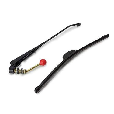 Imagem de Lâmina de limpador universal UTV e carrinho de golfe com kit de braço de limpador manual | Design de metal sinterizado resistente para todos os climas para Polaris/Club Car/Yamaha | Instalação fácil