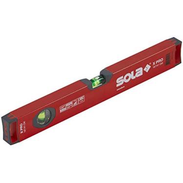 Imagem de SOLA LSX16 X PRO Perfil de caixa de alumínio nível de espírito com 2 frascos de ampliação de 60%, 40 cm, vermelho