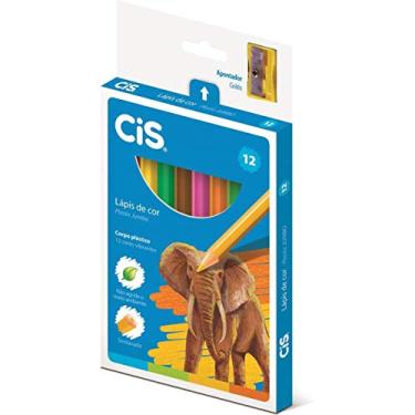 Imagem de Lapis De Cor Jumbao Cis Plastic Sextavado 12 Cores - Pacote com 06 Unidade(S) Sertic, Multicor