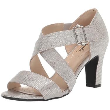 Imagem de LifeStride Sandália feminina Carlyle com tiras de salto, Sandálias, Prata, 7.5 Wide