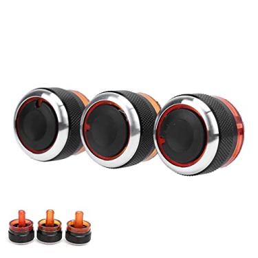 Imagem de Botão de controle climático AC, 3 peças de ar condicionado de carro AC Botão de controle de ventilador AC botão aquecedor de substituição para 206 206 207
