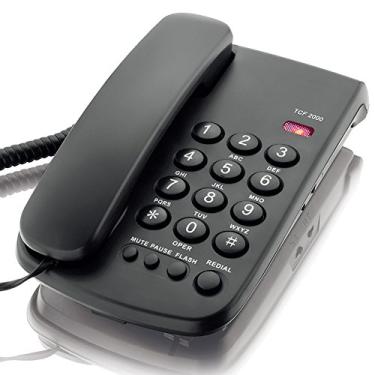 Imagem de KerLiTar K-P041 telefone básico com fio com função de mudo de rediscagem (preto)