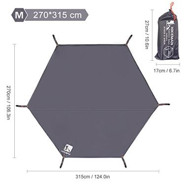 Imagem de Tingpai Tapete de piquenique impermeável lona de acampamento engrossar almofada de p ia durável tapete de bar ca h gonal multifuncional pegada de sol dossel folha de chão pa caminhadas mochila de via
