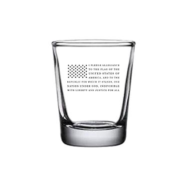 Imagem de Bandeira dos EUA promessa de fidelidade copo de shot presente para veterano militar ou americano patriótico