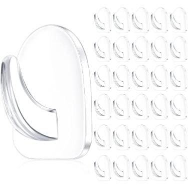 Imagem de 70 peças de gancho de parede adesivo transparente cabide de janela de Natal ganchos de parede transparentes reutilizáveis ganchos de acrílico com adesivo sem marcação para cozinha banheiro quarto escritório