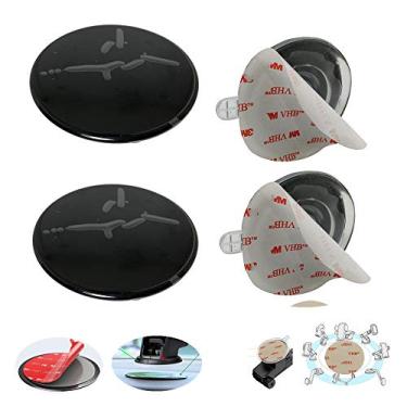 Imagem de MeetRade Pacote com 4 discos de montagem de painel para ventosa para suporte de telefone Gar min GPS ventosa suporte de sucção Sat Nav Dash Cam Holder Stick On Universal Dash Mount Pad w/3M adesivo 80mm