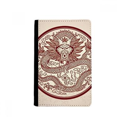 Imagem de Porta-passaporte chinês dragão animal círculo retrato porta-passaporte notecase burse carteira capa porta-cartão, Multicolor