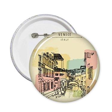 Imagem de Broche de padrão de ponto de referência da alfândega de Veneza Itália 5 peças