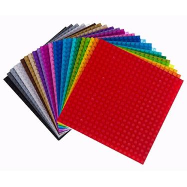 Imagem de Strictly Briks Classic Baseplates 6" x 6" Building Brick Baseplates 100% Compatible with All Major Brands | Base Plates for Building Towers, Tables, and More! | 24 Baseplates in 24 Fun Colors