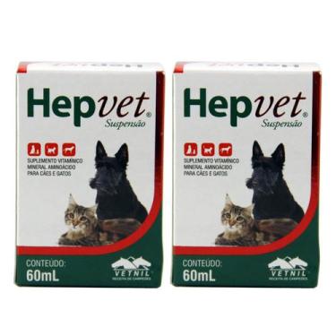 Imagem de Hepvet Suspensão 60ml Vetnil Kit 2 Unid Cães E Gatos